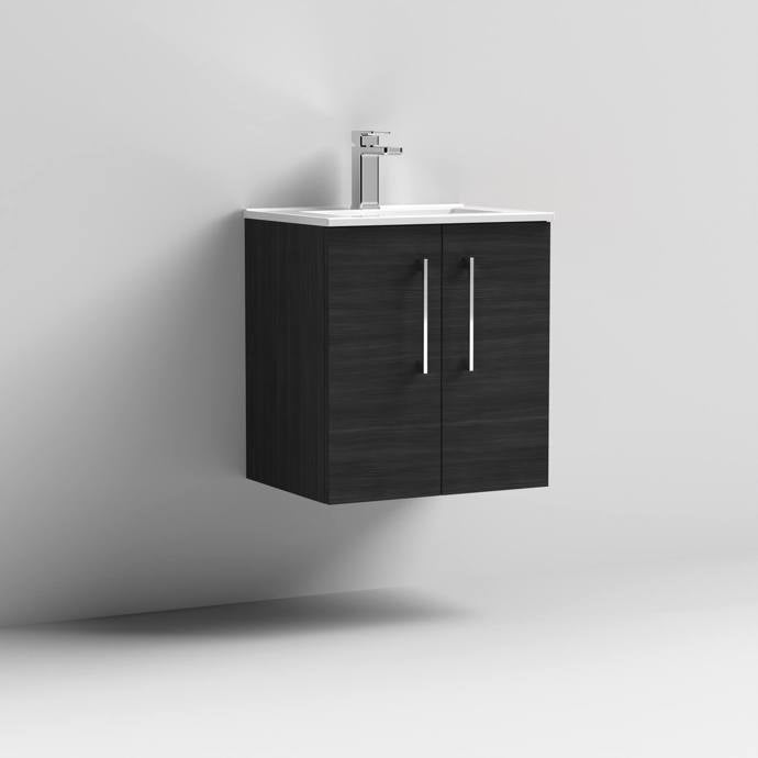 500mm Wall Hung 2 Door Vanity & Basin 2