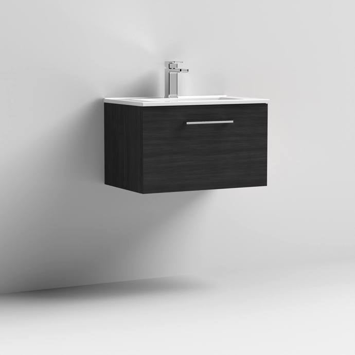 600mm Wall Hung 1 Drawer Vanity & Basin 2