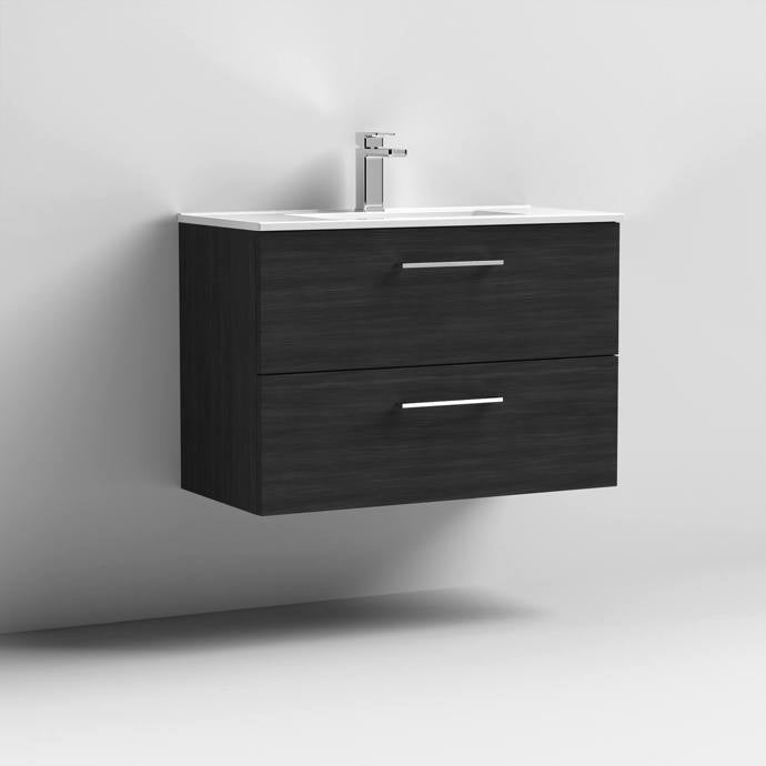 800mm Wall Hung 2 Drawer Vanity & Basin 2