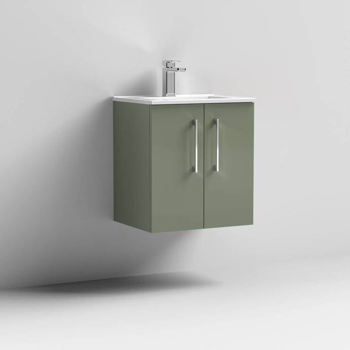 500mm Wall Hung 2 Door Vanity & Basin 2