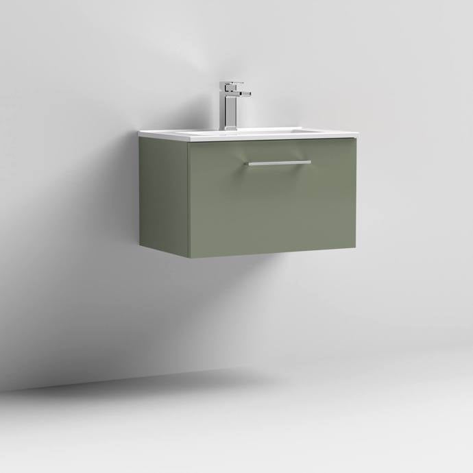 600mm Wall Hung 1 Drawer Vanity & Basin 2