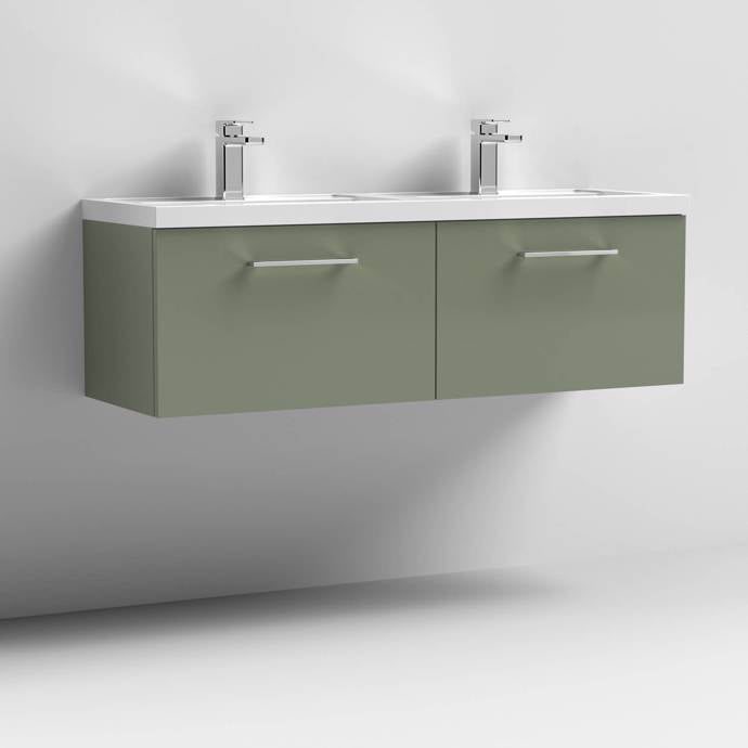 1200mm Wall Hung 2 Drawer Vanity & Double Basin (PMB424)