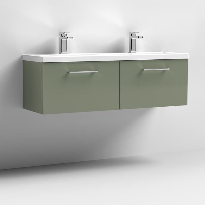 1200mm Wall Hung 2 Drawer Vanity & Double Basin (CBM424)