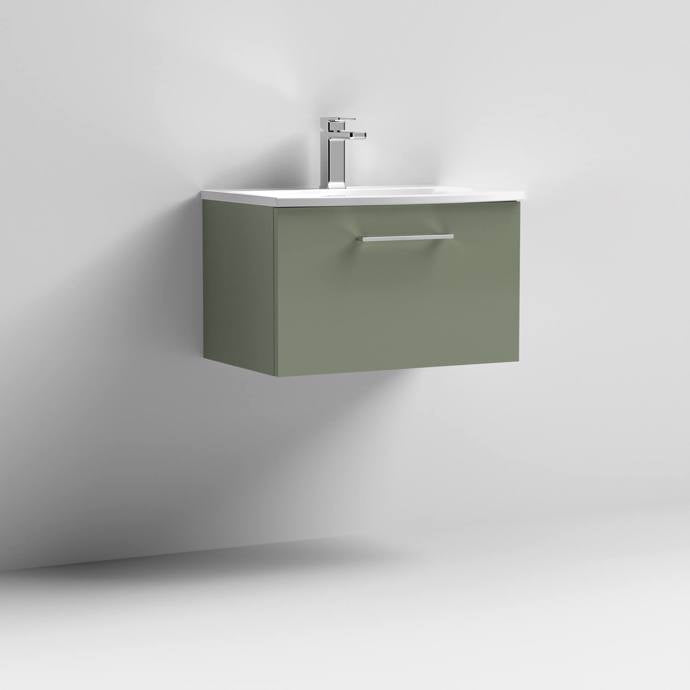 600mm Wall Hung 1 Drawer Vanity & Basin 4