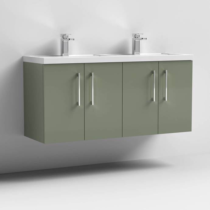 1200mm Wall Hung 4 Door Vanity & Double Basin (PMB424)