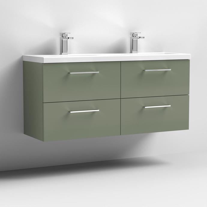 1200mm Wall Hung 4 Drawer Vanity & Double Basin (CBM424)
