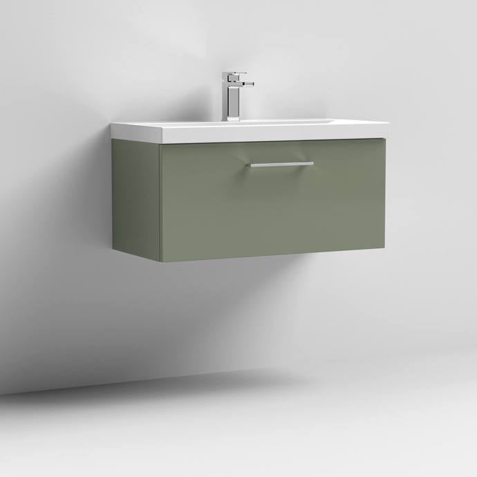 800mm Wall Hung 1 Drawer Vanity & Basin 3