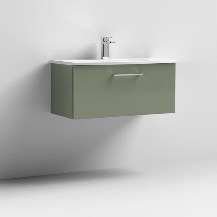 800mm Wall Hung 1 Drawer Vanity & Basin 4