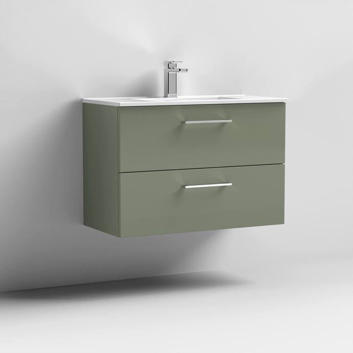 800mm Wall Hung 2 Drawer Vanity & Basin 2