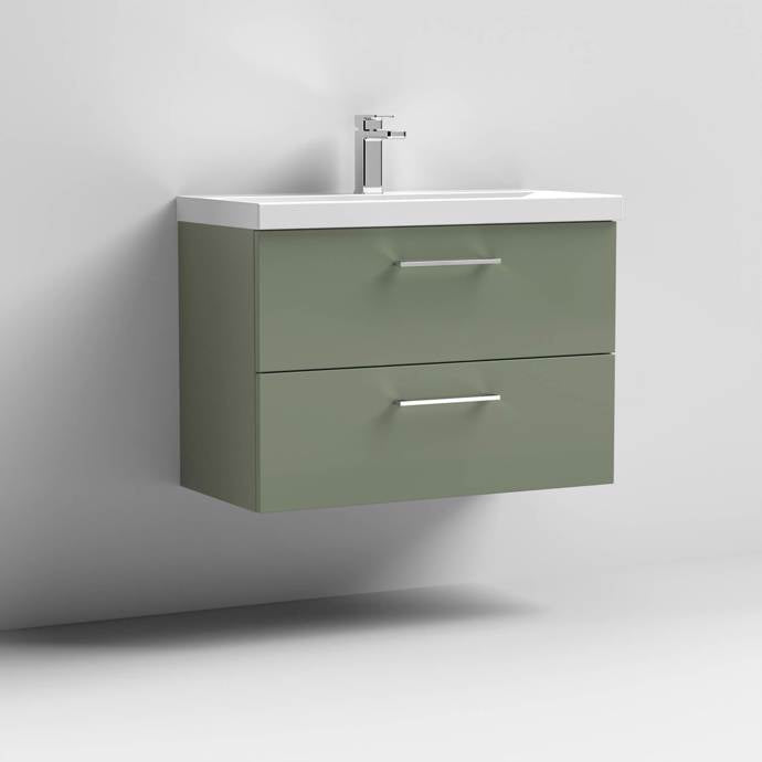 800mm Wall Hung 2 Drawer Vanity & Basin 3