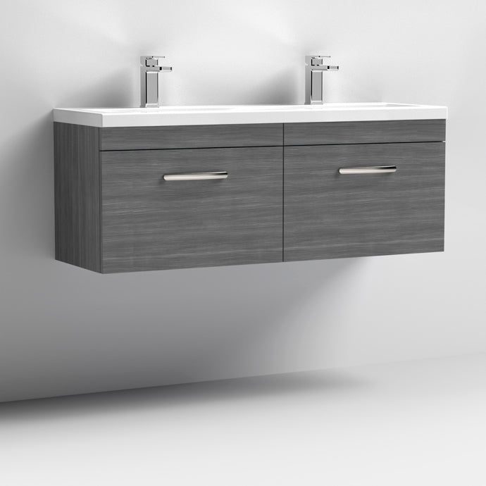 1200mm Wall Hung Cabinet With Double Ceramic Basin (V1)