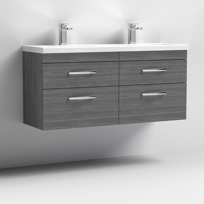 1200mm Wall Hung Cabinet With Double Ceramic Basin (V2)