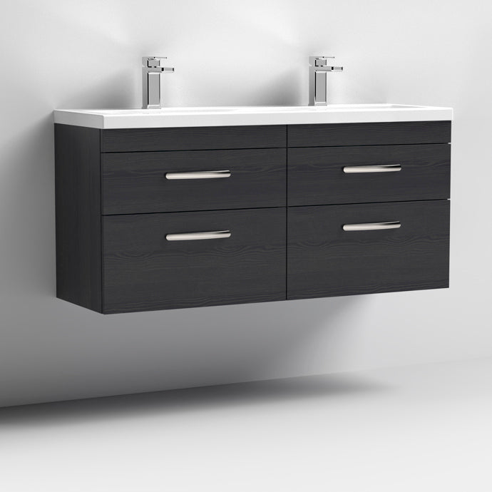 1200mm Wall Hung Cabinet With Double Ceramic Basin (V2)
