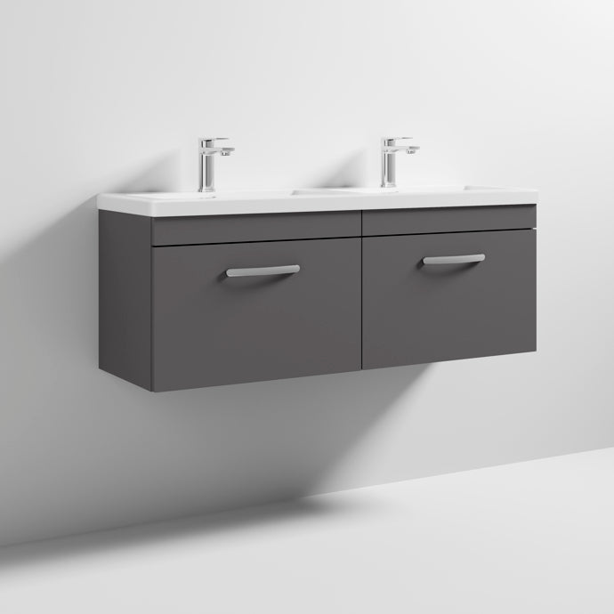 1200mm Wall Hung Cabinet With Double Ceramic Basin (V1)