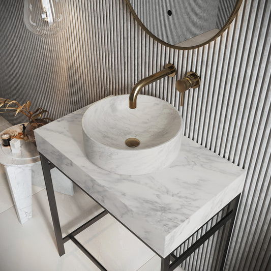 VENATO CARRARA ROUND MARBLE BASIN