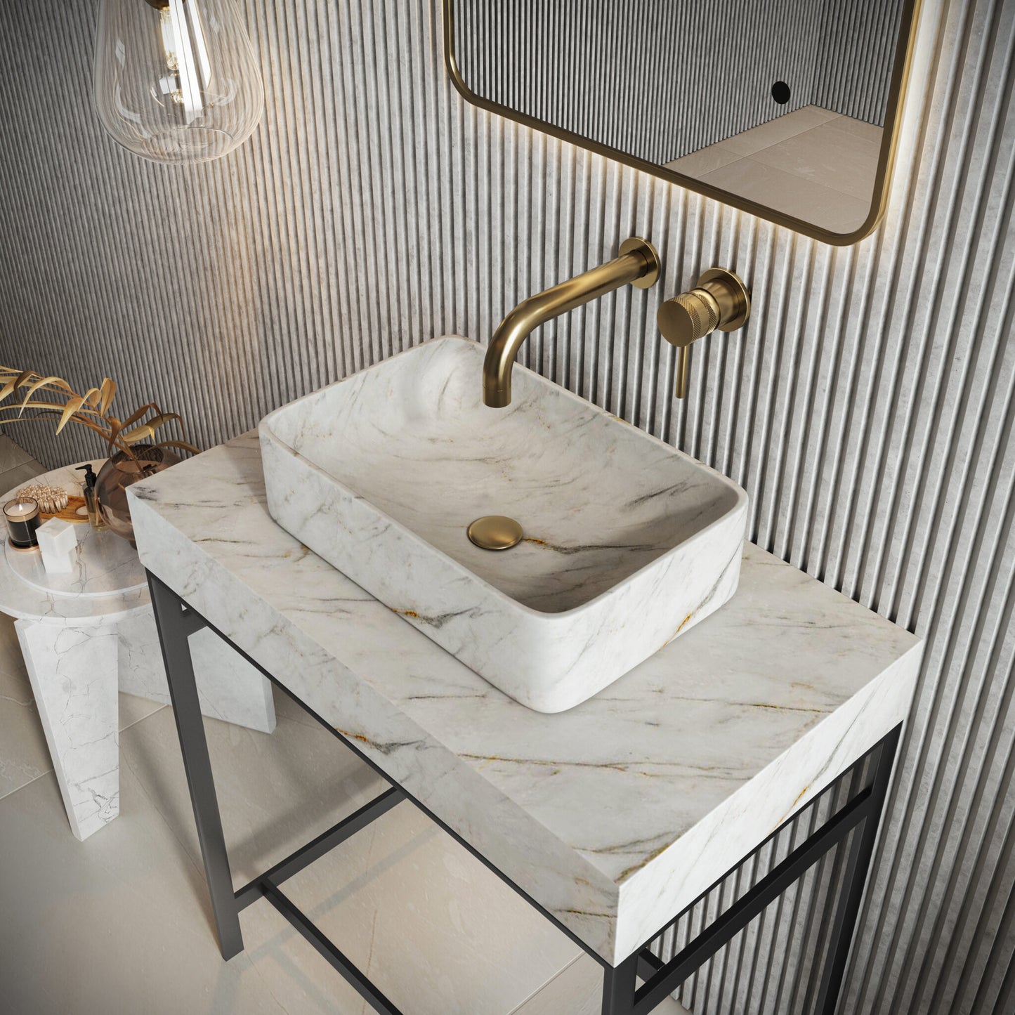 ARABESCATO RECTANGLE MARBLE BASIN