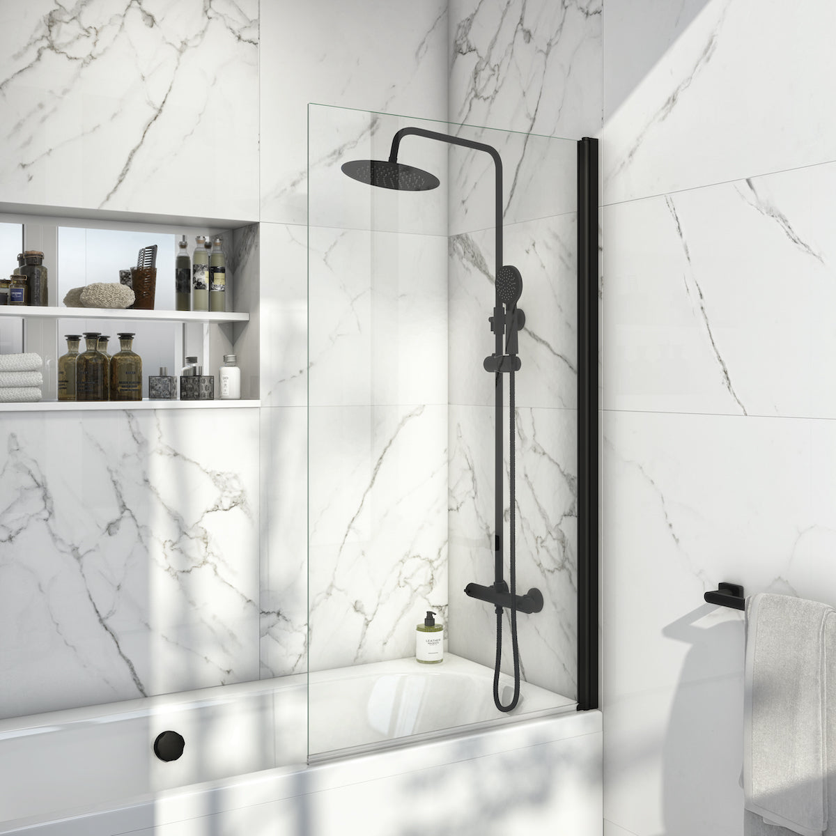 Square Edge 6mm Thick Bath Screen