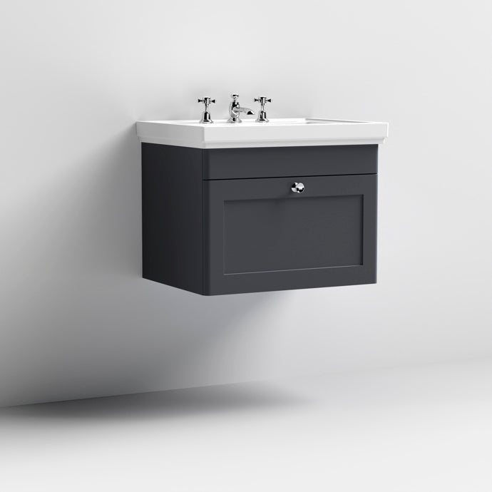 600mm Wall Hung 1-Drawer Vanity & Basin 3TH