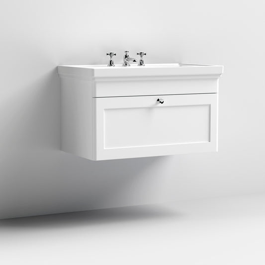 800mm Wall Hung 1-Drawer Vanity & Basin 3TH