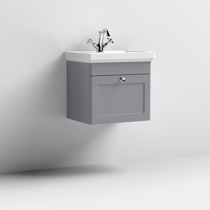 500mm Wall Hung 1-Drawer Vanity & Basin 1TH