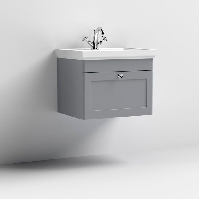 600mm Wall Hung 1-Drawer Vanity & Basin 1TH