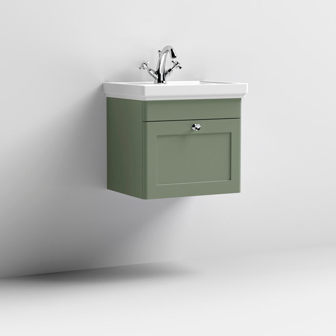 500mm Wall Hung 1-Drawer Vanity & Basin 1TH