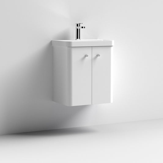 500mm Wall Hung 2-Door Vanity & Basin