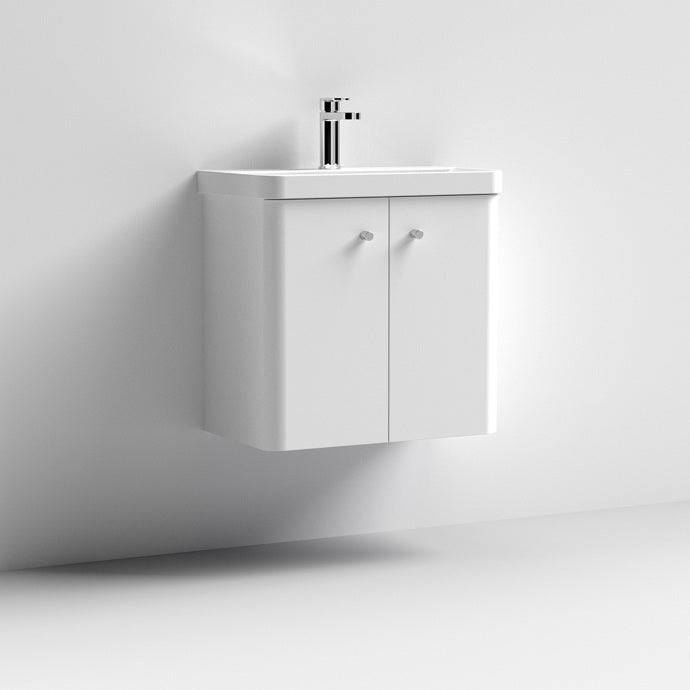 600mm Wall Hung 2-Door Vanity & Basin