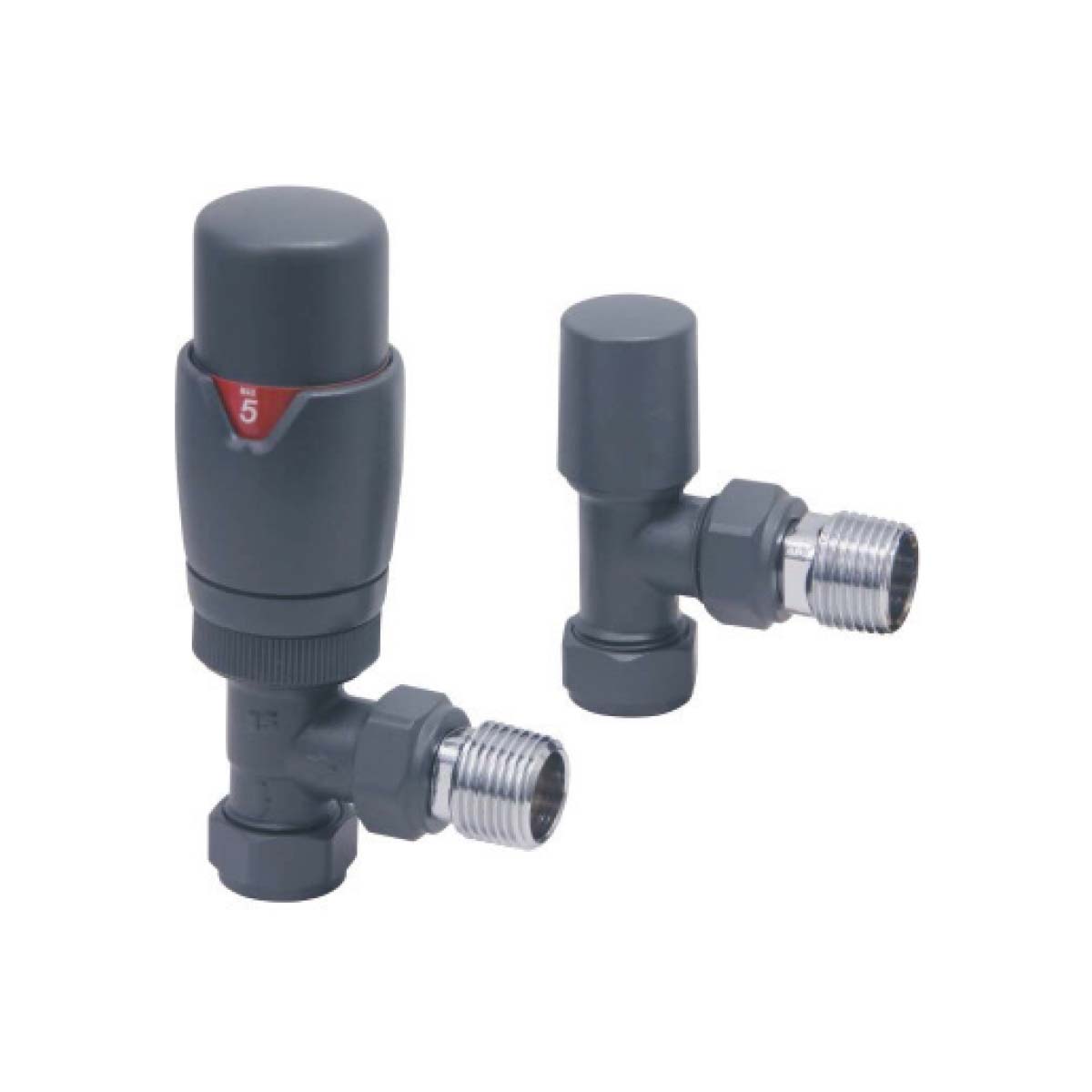 Angled Designer  Pair  TVR  Radiator Valves