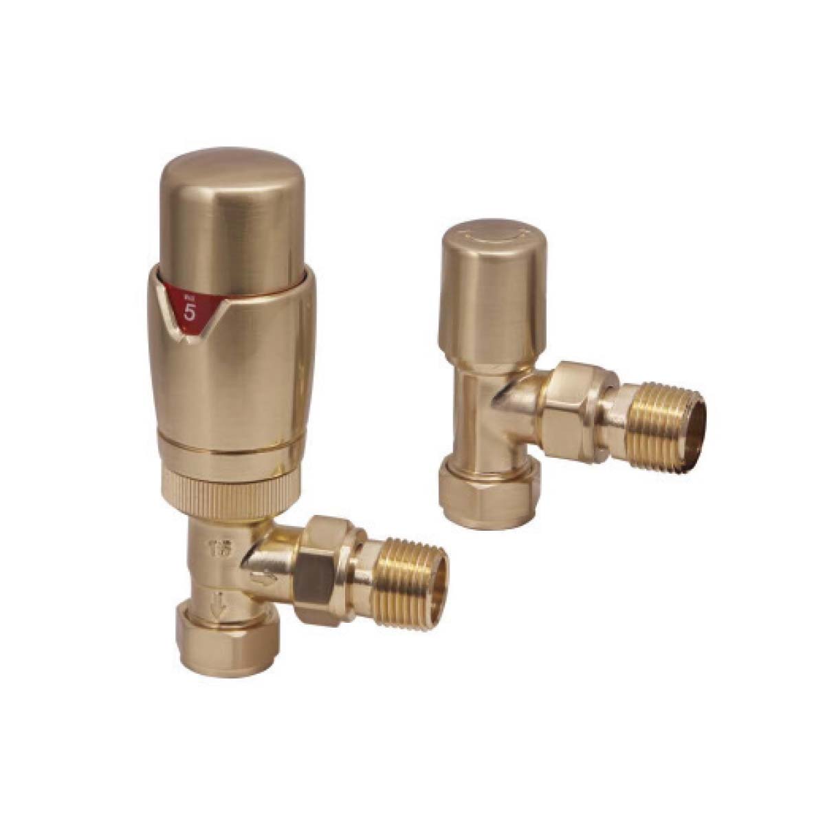 Angled Designer  Pair  TVR  Radiator Valves