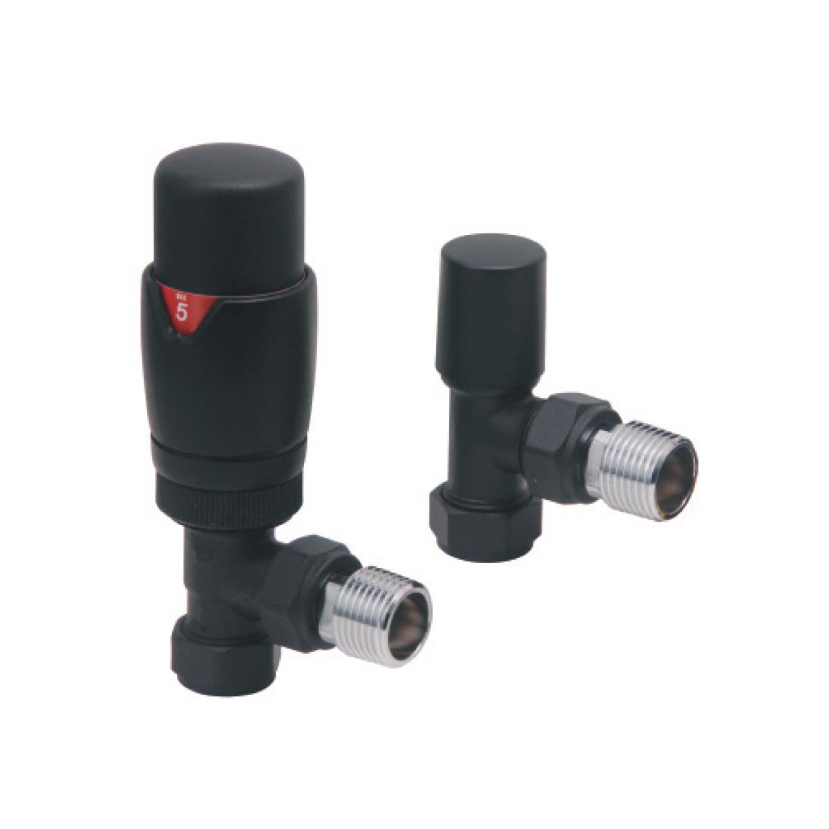 Angled Designer  Pair  TVR  Radiator Valves