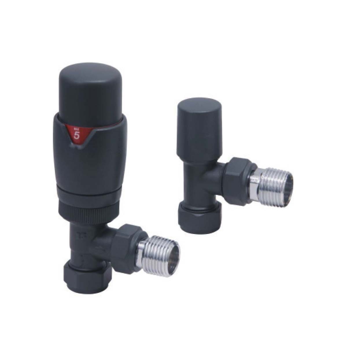 Angled Designer  Pair  TVR  Radiator Valves