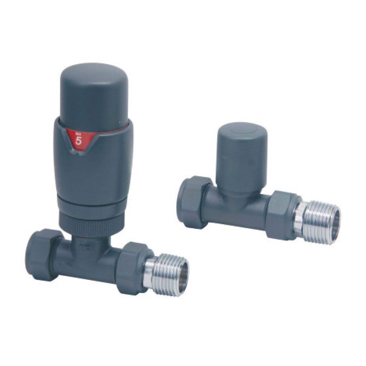 Straight Designer  Pair  TVR  Radiator Valves