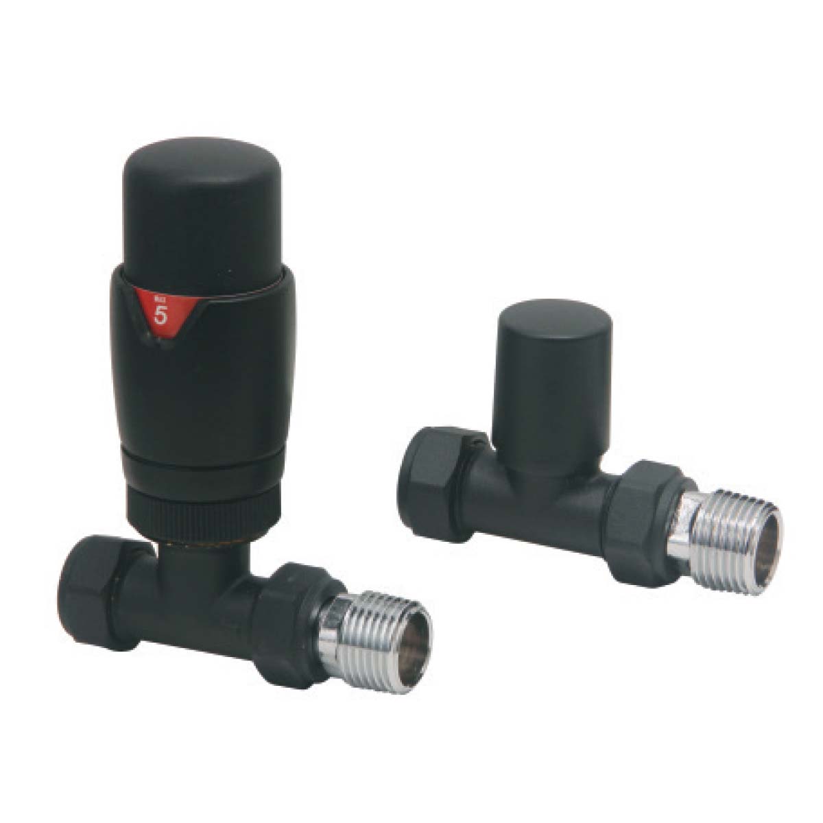 Straight Designer  Pair  TVR  Radiator Valves