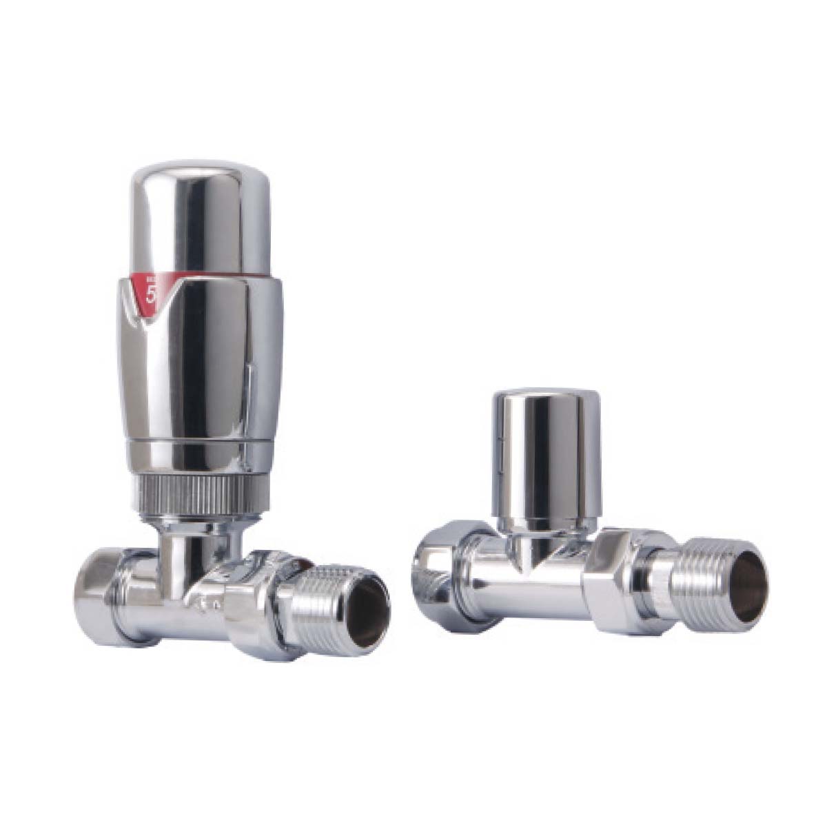 Straight Designer  Pair  TVR  Radiator Valves
