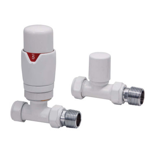 Straight Designer  Pair  TVR  Radiator Valves