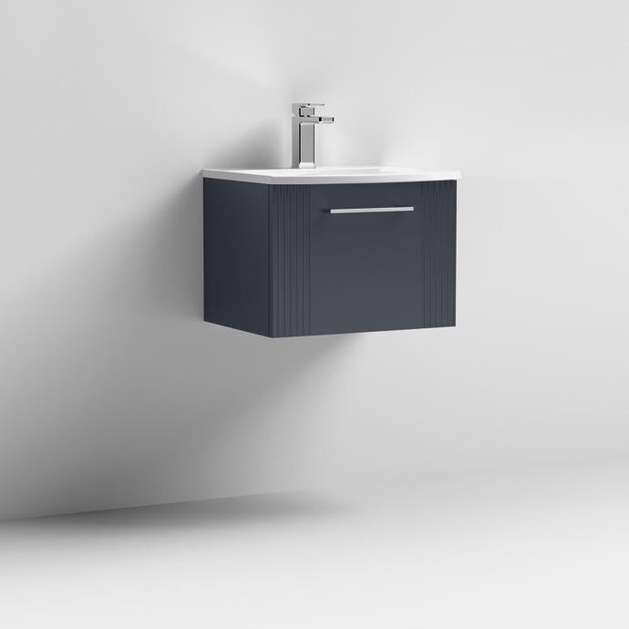 500mm Wall Hung Single Drawer Vanity With Curved Basin