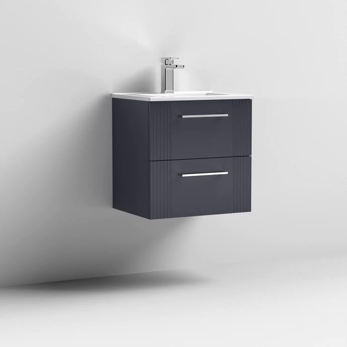500mm Wall Hung 2 Drawer Vanity With  Minimalist Basin