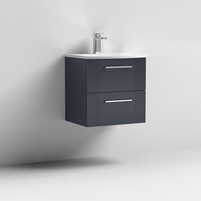 500mm Wall Hung 2 Drawer Vanity With  Curved Basin