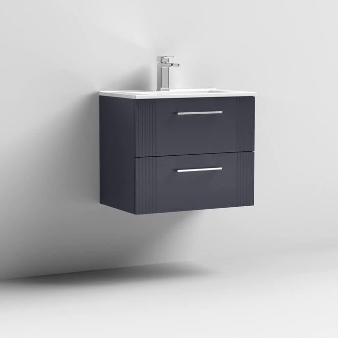 600mm Wall Hung 2 Drawer Vanity Minimalist Basin