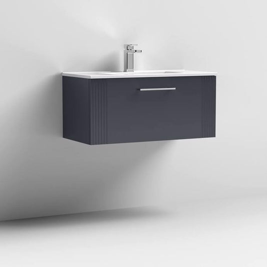 800mm Wall Hung Single Drawer Vanity Minimalist Basin