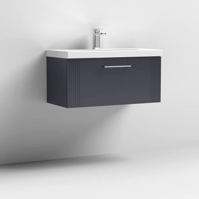 800mm Wall Hung Single Drawer Vanity Thin-Edge Basin