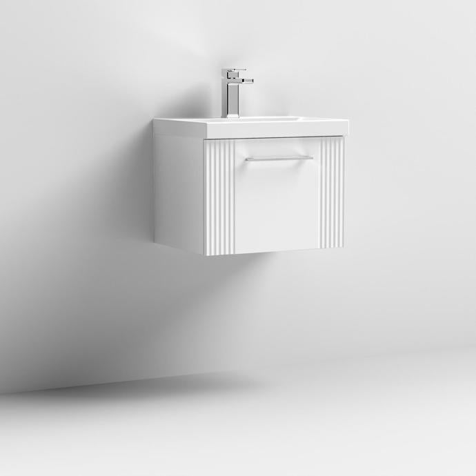 500mm Wall Hung Single Drawer Vanity With Mid-Edge Basin