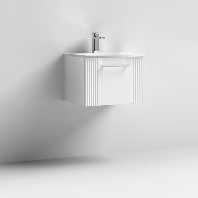 500mm Wall Hung Single Drawer Vanity With Curved Basin