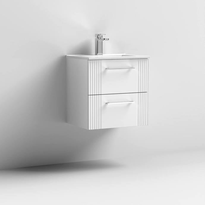 500mm Wall Hung 2 Drawer Vanity With  Minimalist Basin