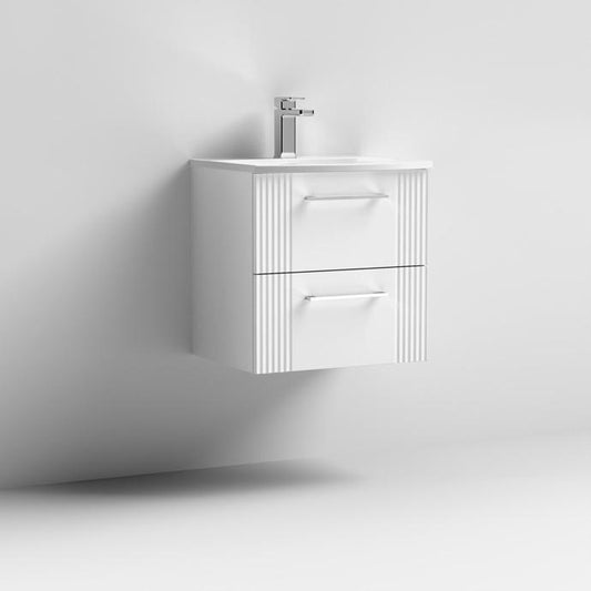 500mm Wall Hung 2 Drawer Vanity With  Curved Basin
