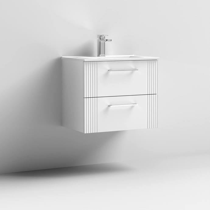 600mm Wall Hung 2 Drawer Vanity Minimalist Basin