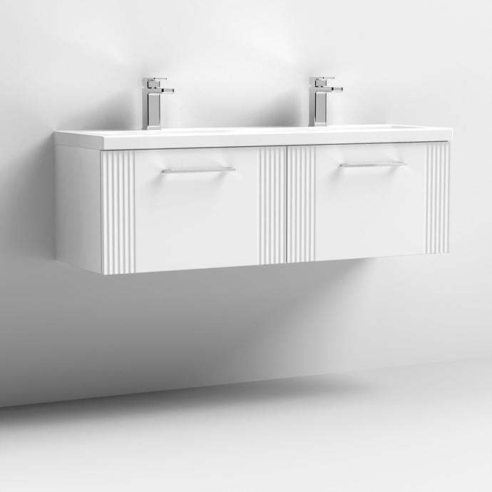 1200mm Wall Hung 2 Drawer Vanity Twin Ceramic Basin