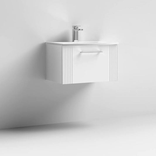600mm Wall Hung Single Drawer Vanity Curved Basin