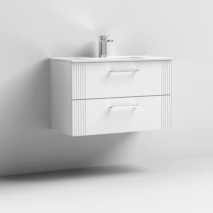 800mm Wall Hung 2 Drawer Vanity Minimalist Basin